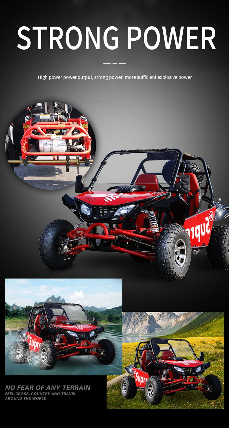 Custom 2 Seat 4 Stroke 12V 9ah Cross Buggy 4 Wheel off Road Go Kart for Adults