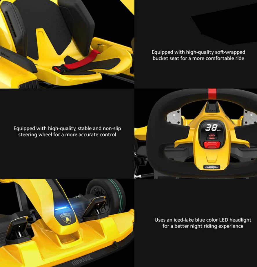 Ninebot Seg Way Xiaomi Yellow Gokart Racing Electric Go Kart Karting Lamborghini off Road Kit Electric Go Karts for Adults