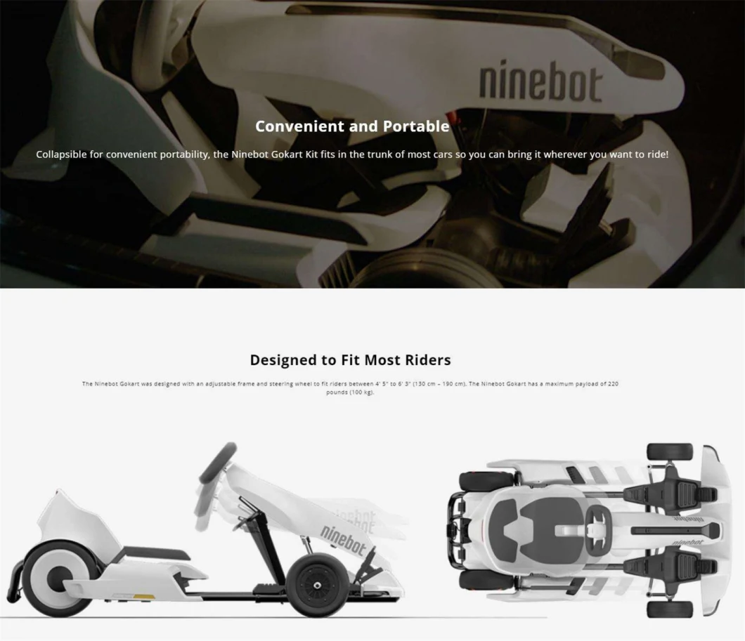 Ninebot Seg Way Kit Mini Xiaomi 24km/H 2400W Karting off Road Go Kart Go-Kart Electric Car Adults Gokart Racing Go Karts